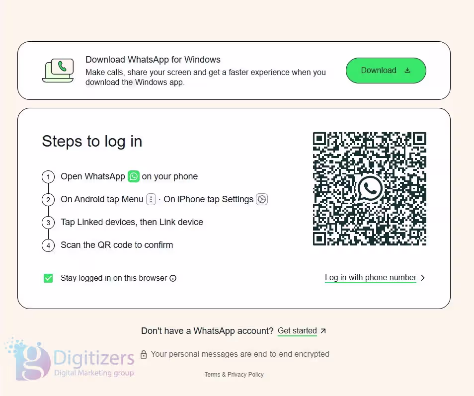 qr کد واتس آپ وب | دیجیتایزر